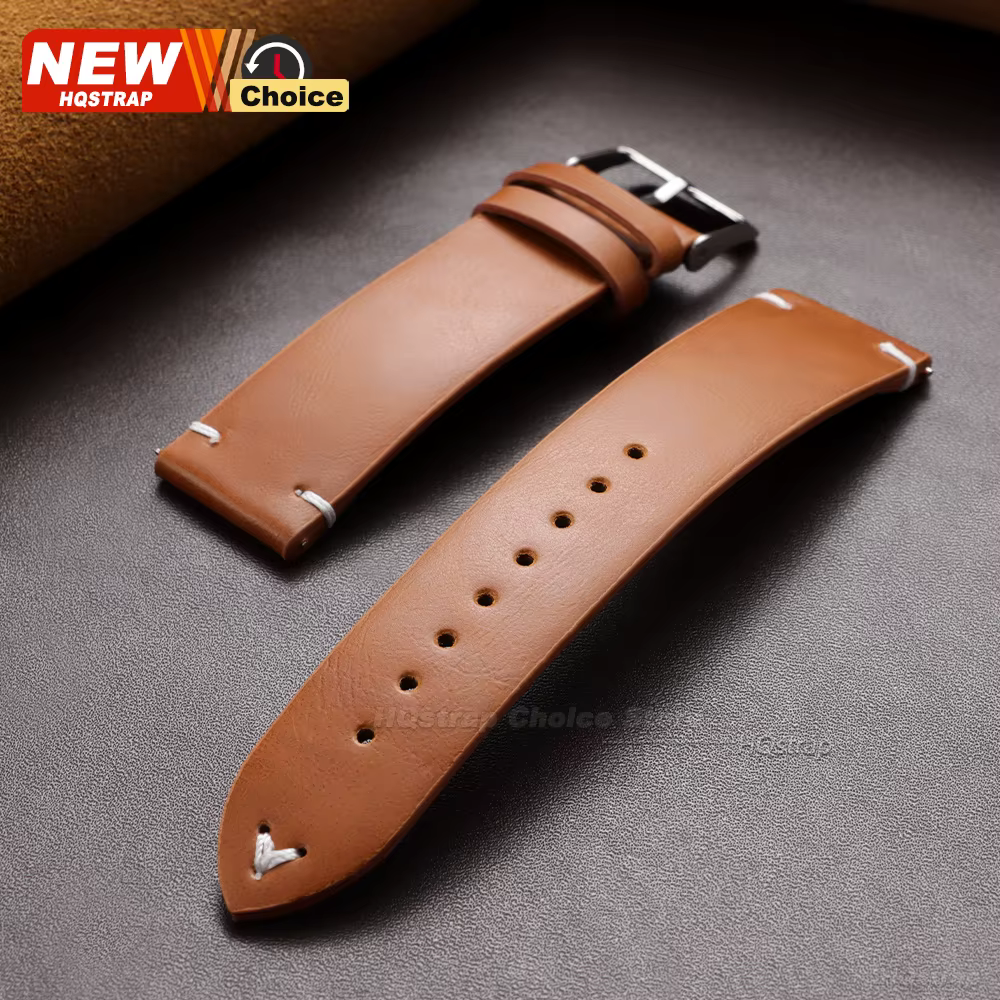 Nouveau bracelet de montre en PU marron et noir 18mm 20mm 22mm pour hommes et femmes