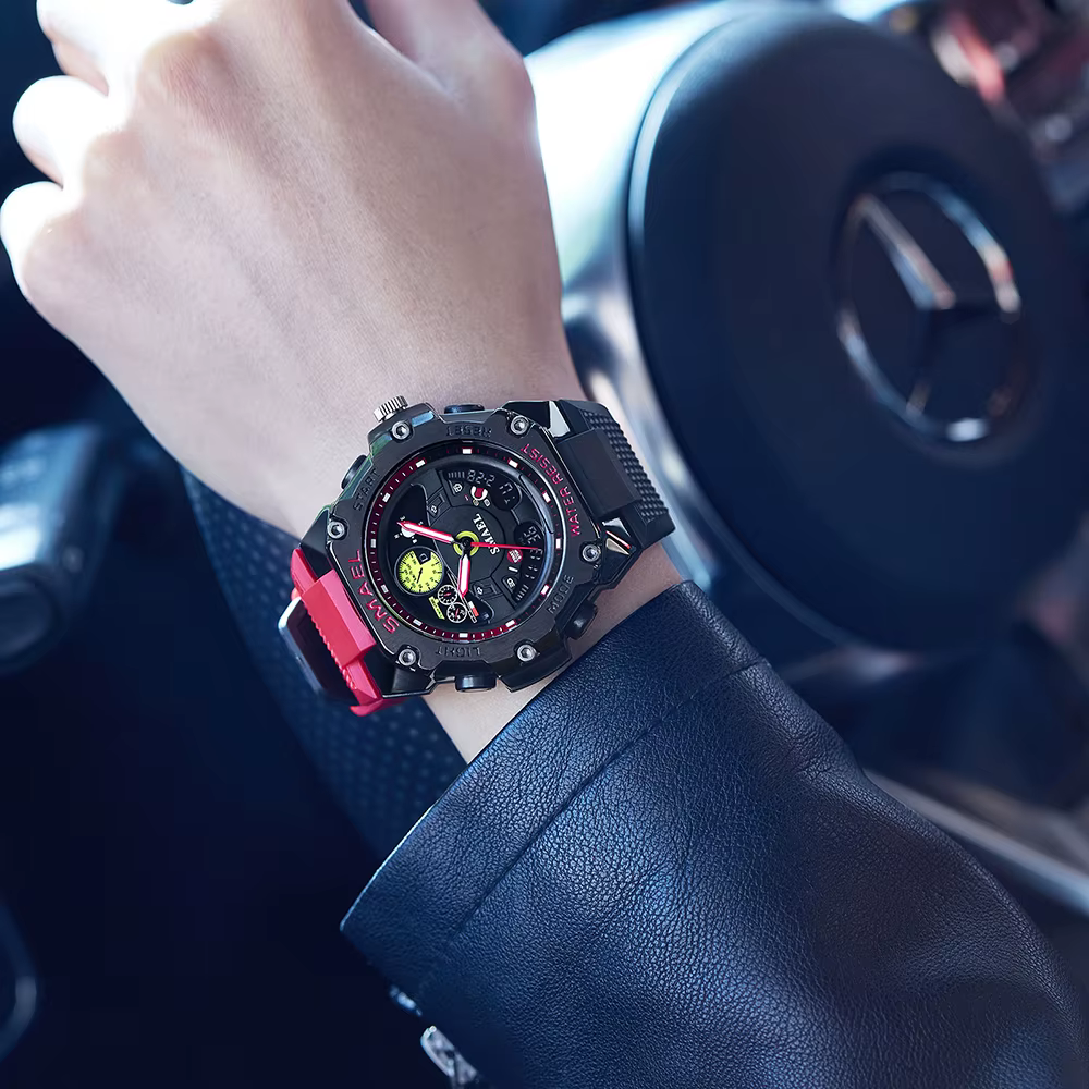 Montres de sport numériques LED pour hommes