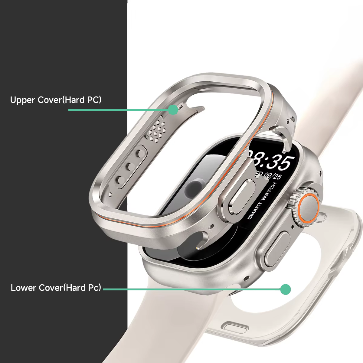 Coque en métal + PC pour Apple Watch Ultra 3/2/1 49mm