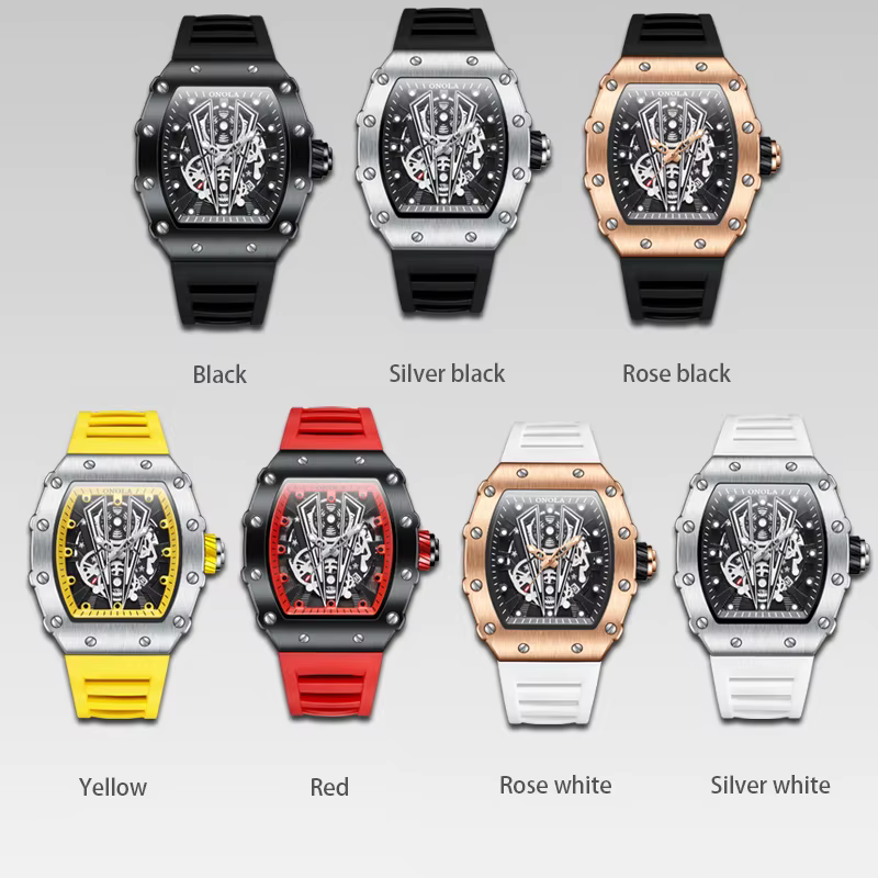 ONOLA 3826 marque sport luxe Tonneau montre hommes montres en plein air étanche lumineux horloge décontractée