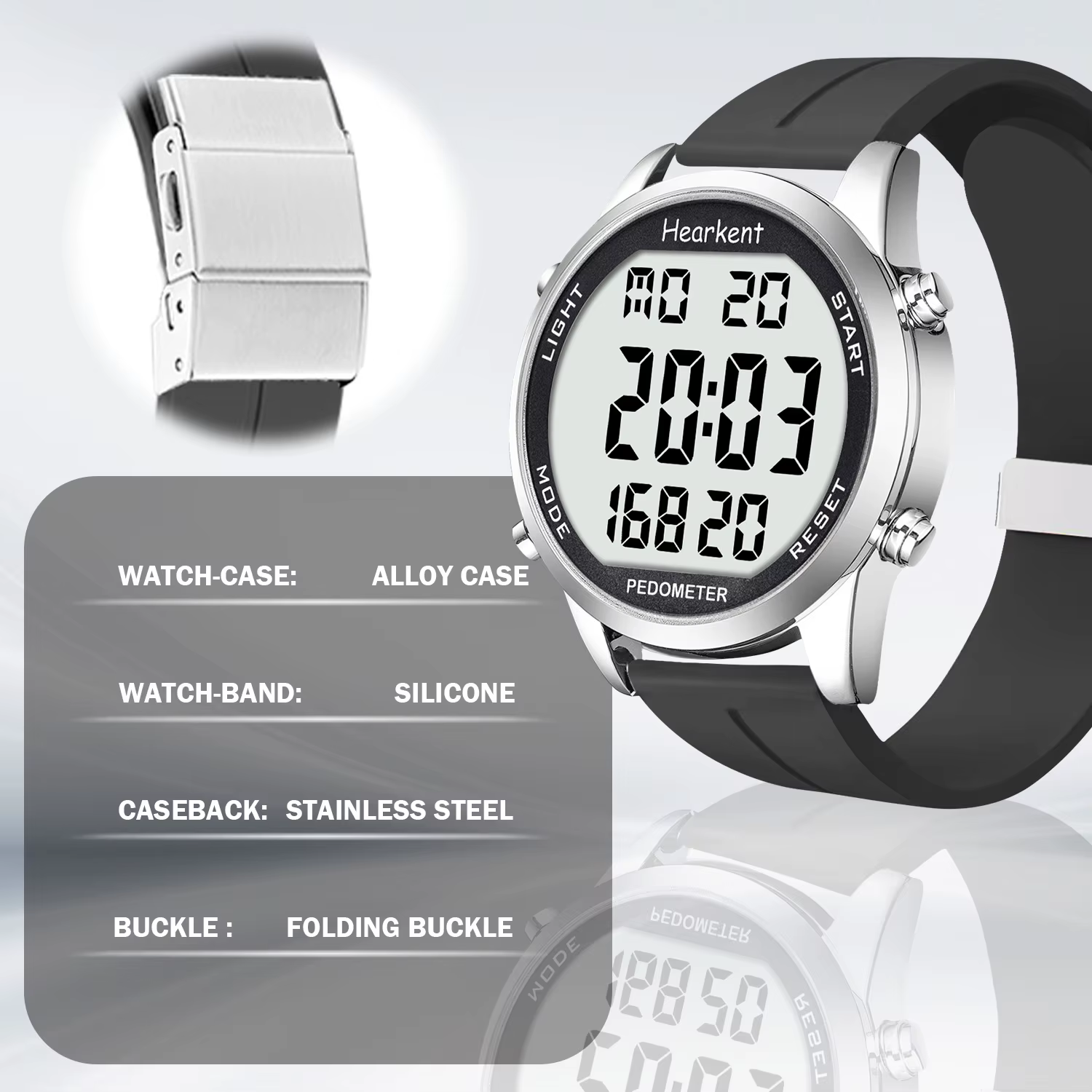 Hearkent podomètre montre hommes/femmes Sports de plein air montres étape compteur de calories rétro-éclairage LED pour traqueur de marche pas de Bluetooth
