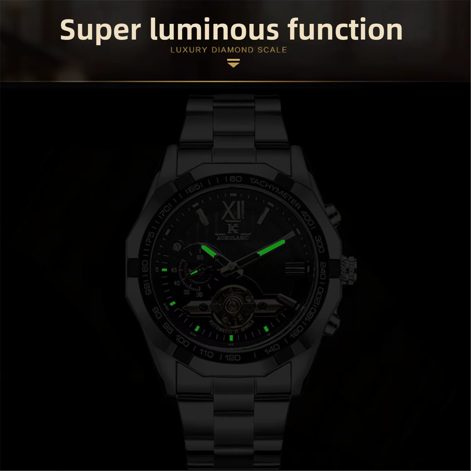 Montre automatique à remontage automatique pour homme