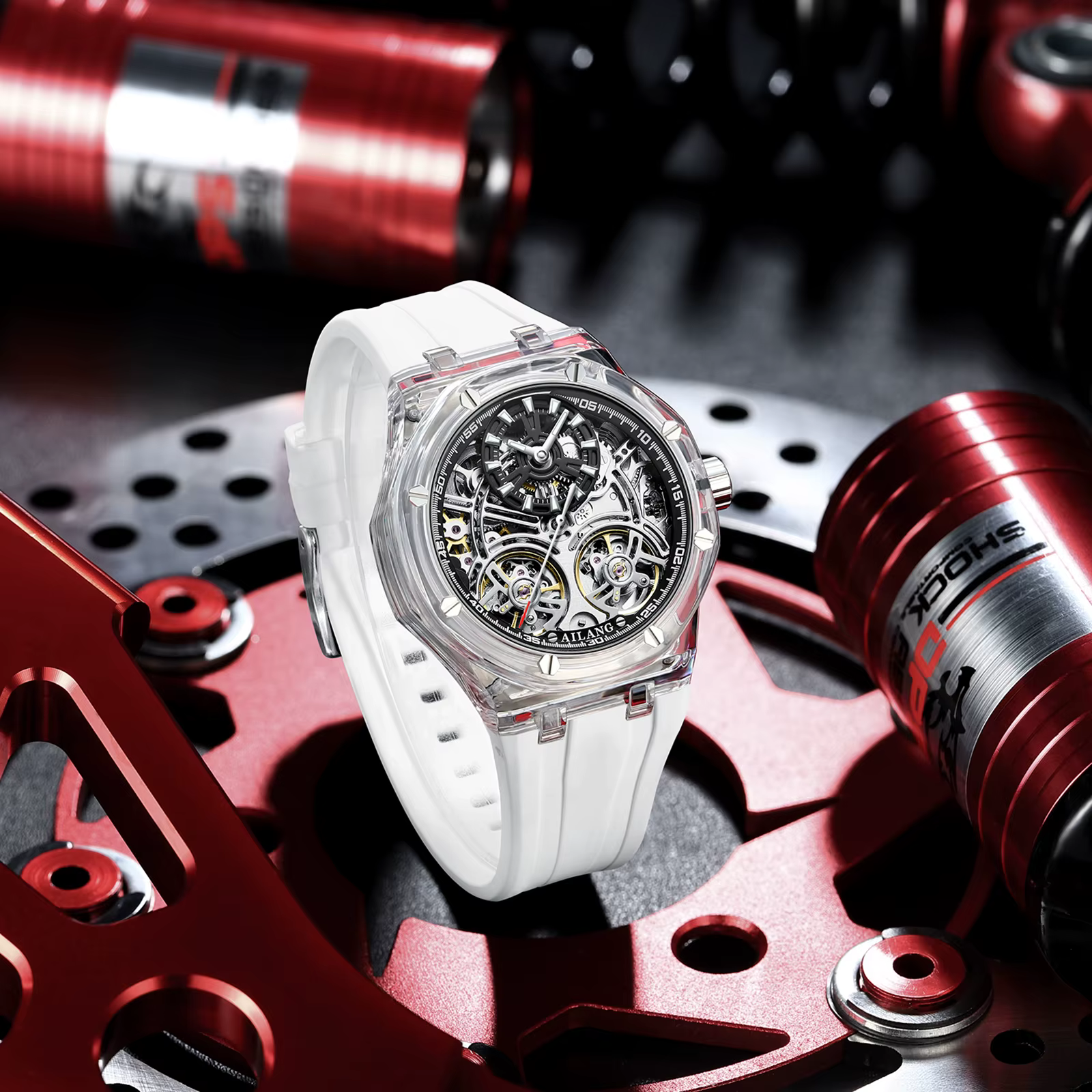 Montre automatique squelette à mouvement mécanique étanche