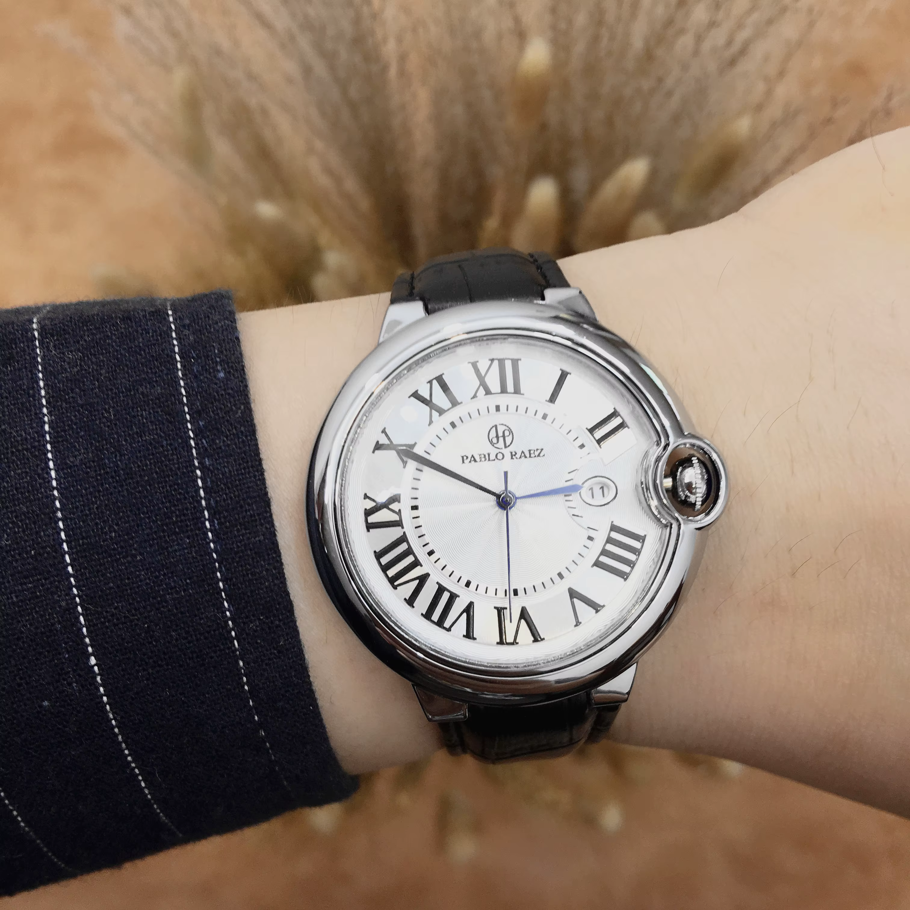Pablo Raez Couple montre pour hommes femmes Reloj Mujer homme montre-bracelet à Quartz mâle mode bracelet en cuir dames chiffres romains horloge