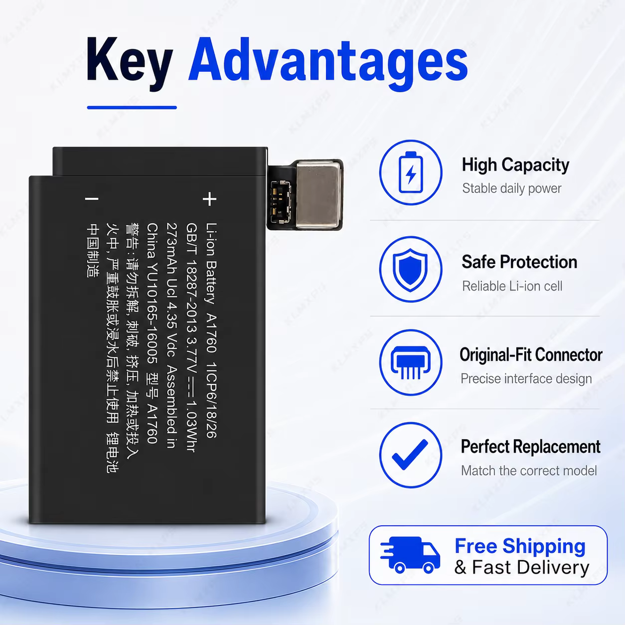 Batterie de remplacement pour Apple Watch Series 1/2/3/4/5 SE2 38/40/42/44/45MM iWatch