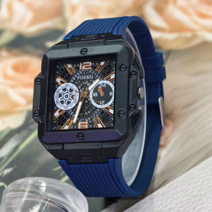 Nouvelle Montre de Luxe Carrée en Silicone pour Homme, Montre à Quartz Business pour Hommes, Montres de Sport pour Étudiants, Cadeaux, Reloj Hombre