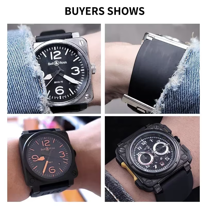Bracelets de montre en Silicone fermement antidérapants