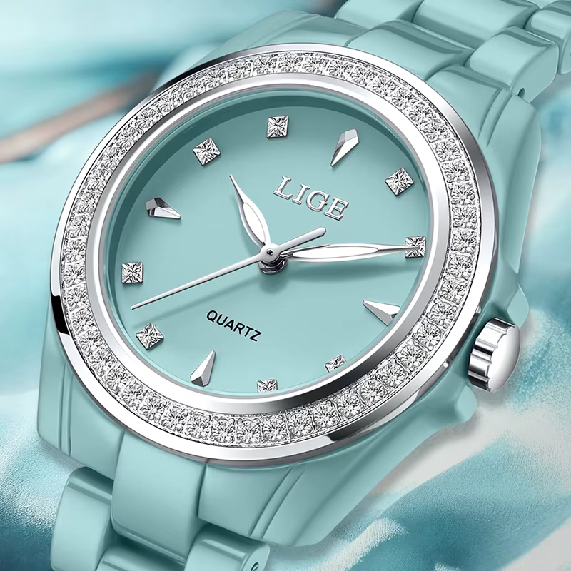 LIGE montre pour femme 2026 nouvelle céramique élégante