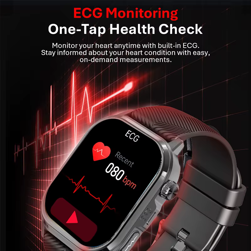 Montre connectée VALDUS CARDIGO AMOLED GPS+ECG pour homme et femme