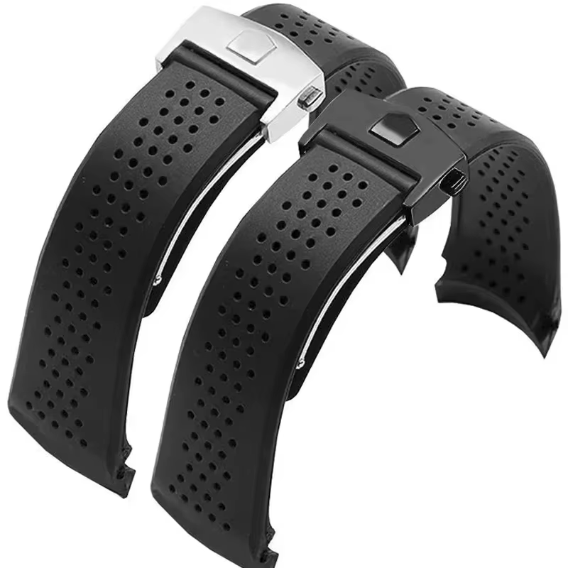 Bracelet de montre en caoutchouc naturel pour TAG HEUER GRAND CARRERA