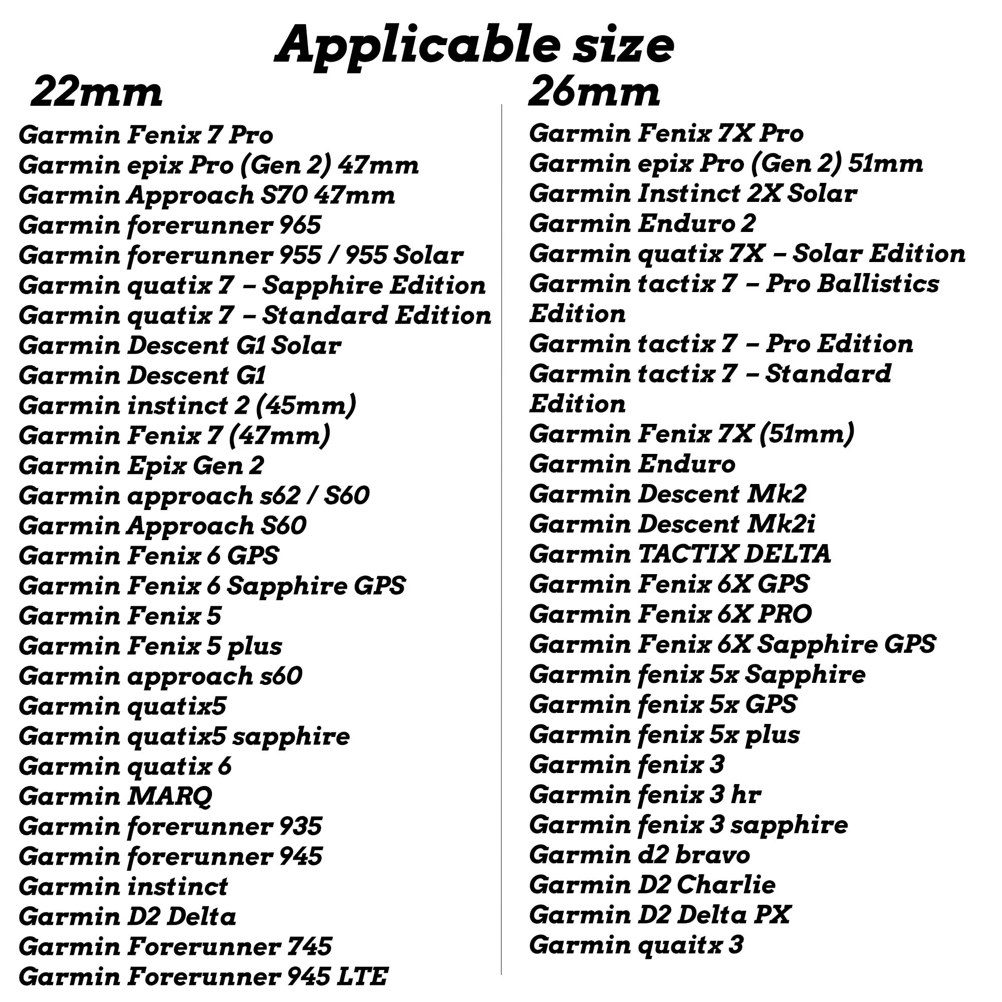 Bracelet de montre en nylon pour Garmin Fenix 6 6X Pro 5 5X 7 7X
