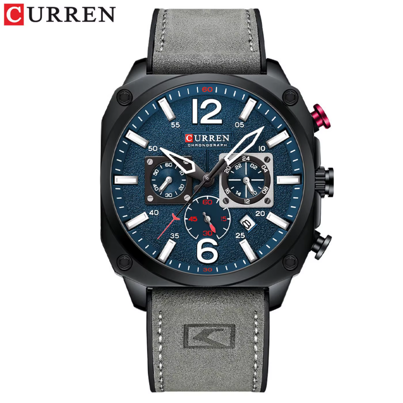 CURREN Montre chronographe carrée vintage pour homme