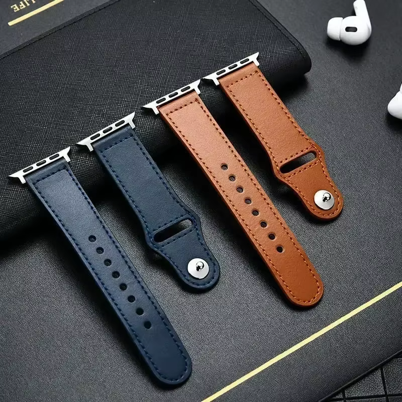 Bracelet de montre en cuir d'affaires pour Apple Watch hommes femmes Compatible avec la série 987654321 Ultra 49mm 44mm 40mm 45mm 41mm 42mm 38mm