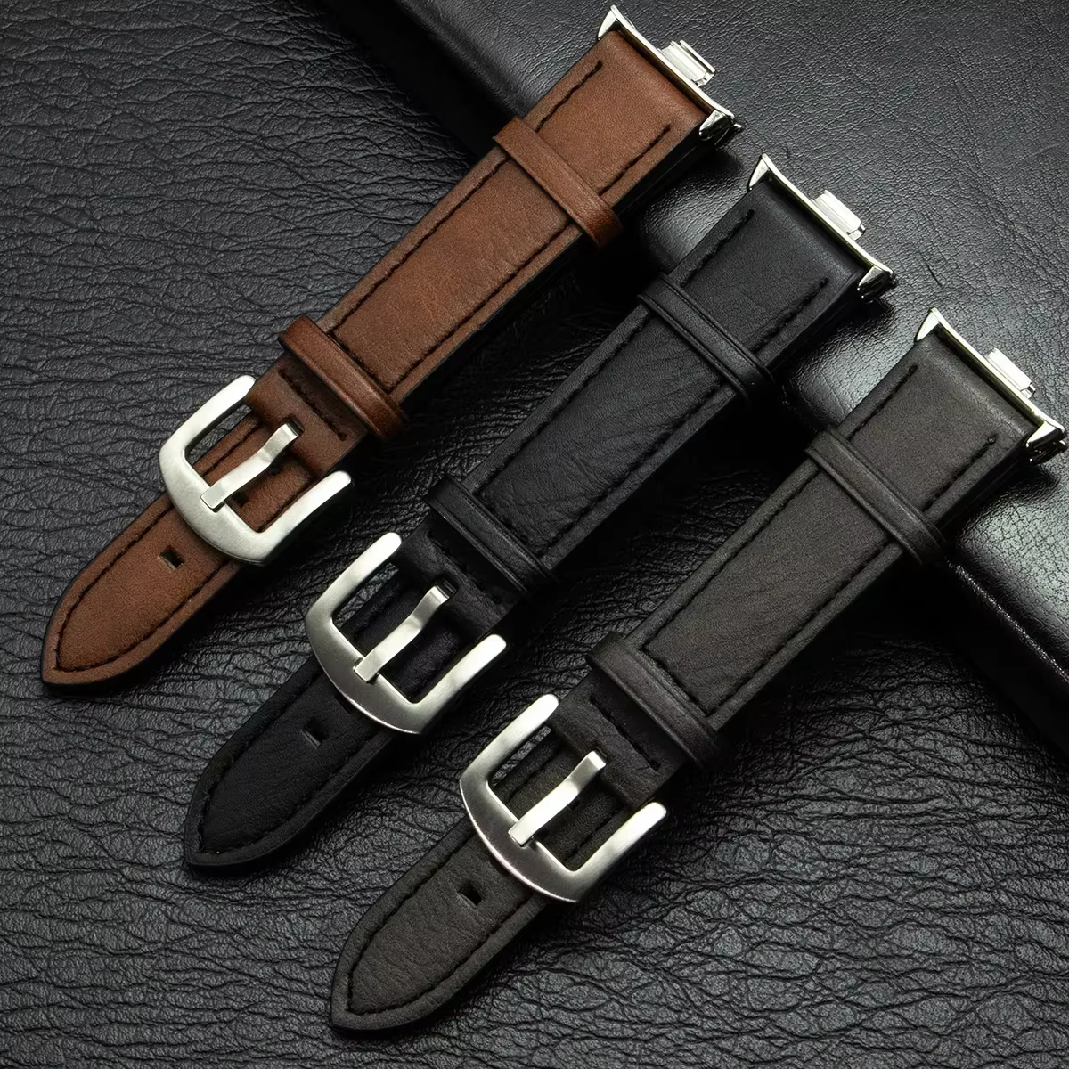 Bracelet de remplacement en cuir avec interface métallique pour montre connectée Xiaomi Redmi Watch 6 5 4