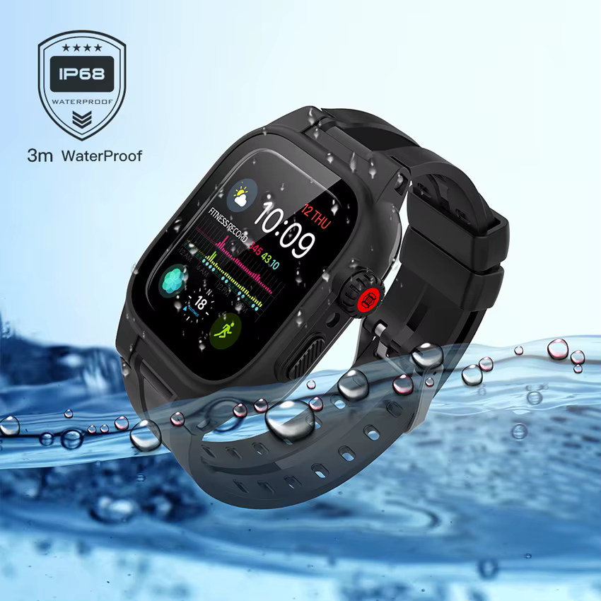 Étui étanche IP68 pour Apple Watch série 9 8 7 6 5 4 3 2 SE 45 44 41 38mm