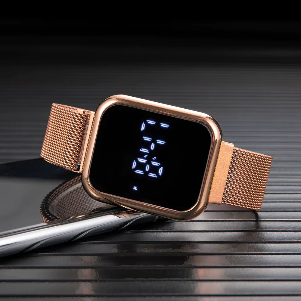 Montre numérique carrée Simple pour hommes et femmes