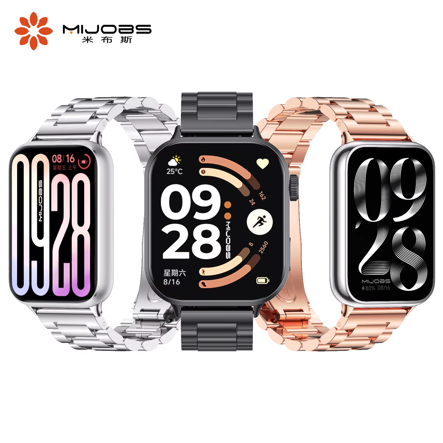 Mi Band 10 Pro / 9 Pro / 8 Pro Bracelet en métal pour Xiaomi Smart