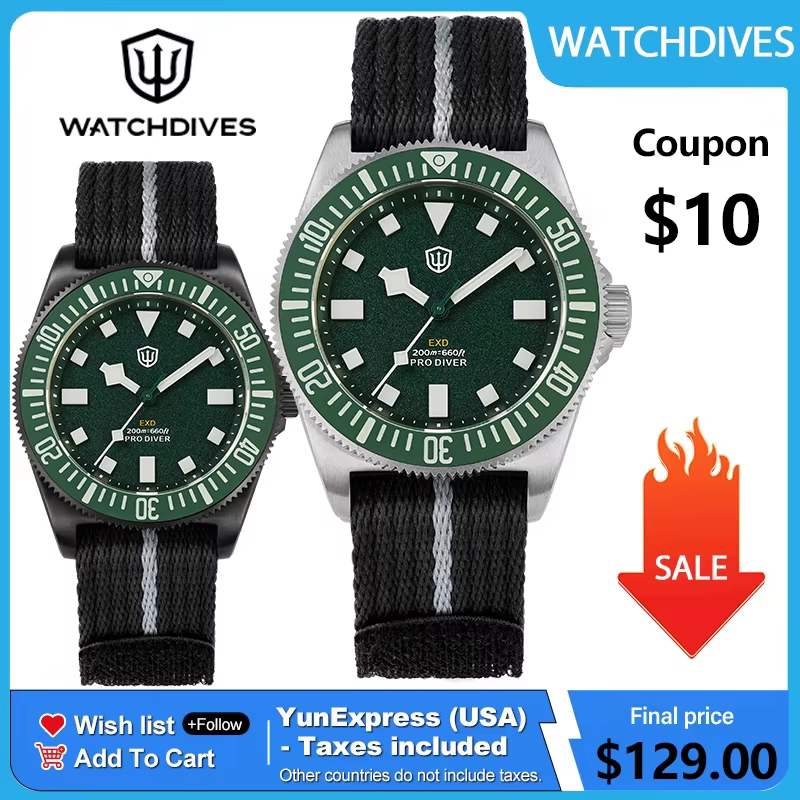 Watchdives EXD V2 40mm montre en titane échangeable X Design VH31 balayage deuxième mouvement montres à Quartz lumineux étanche 200M