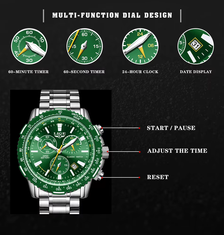 Montre-bracelet pour homme LIGE