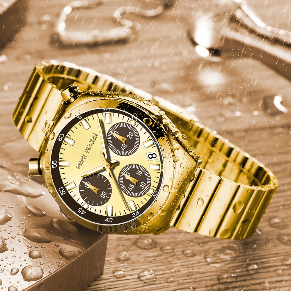 MINI FOCUS multifonctionnel décontracté et mode montre à Quartz pour femmes étanche chronographe montre-bracelet dames montres 0491L