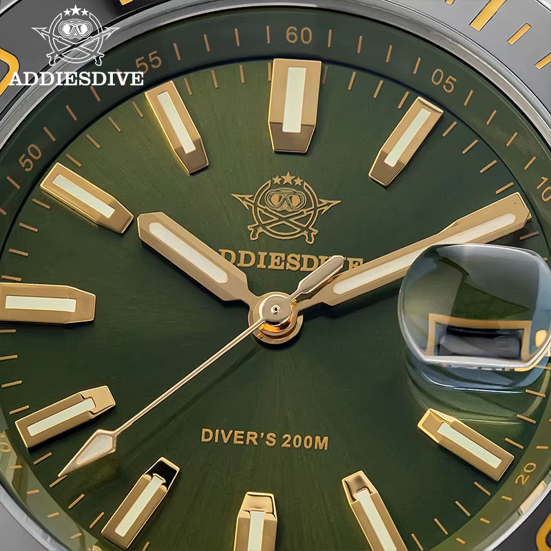ADDIESDIVE nouvelle montre de plongée de luxe pour hommes AD2510 41mm BGW9 cadran en émail lumineux couronne à visser bracelet en acier inoxydable Durable