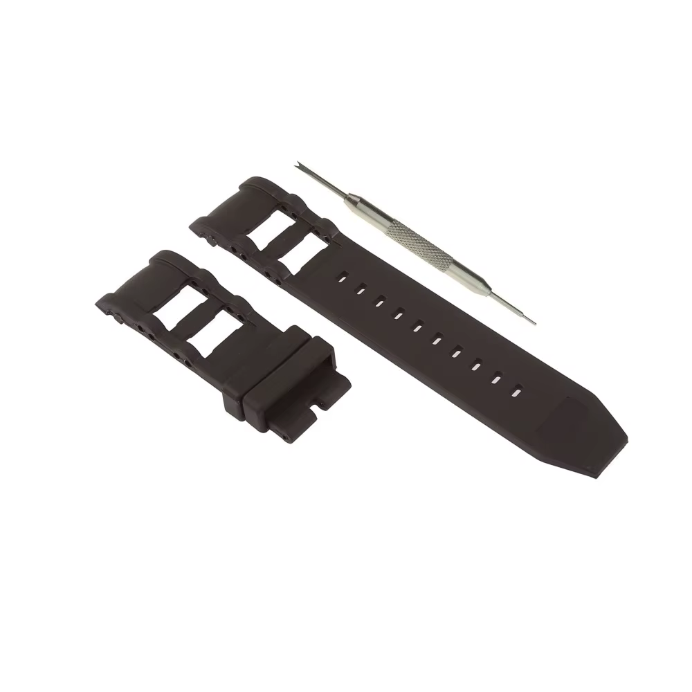 Bracelet de montre en caoutchouc de silicone noir
