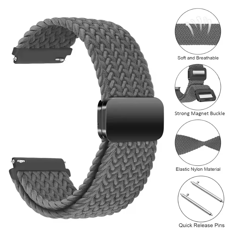 Bracelet magnétique 20 mm 22 mm pour Amazfit Bip Max/Bip 6 5 3 U/BALANCE 2