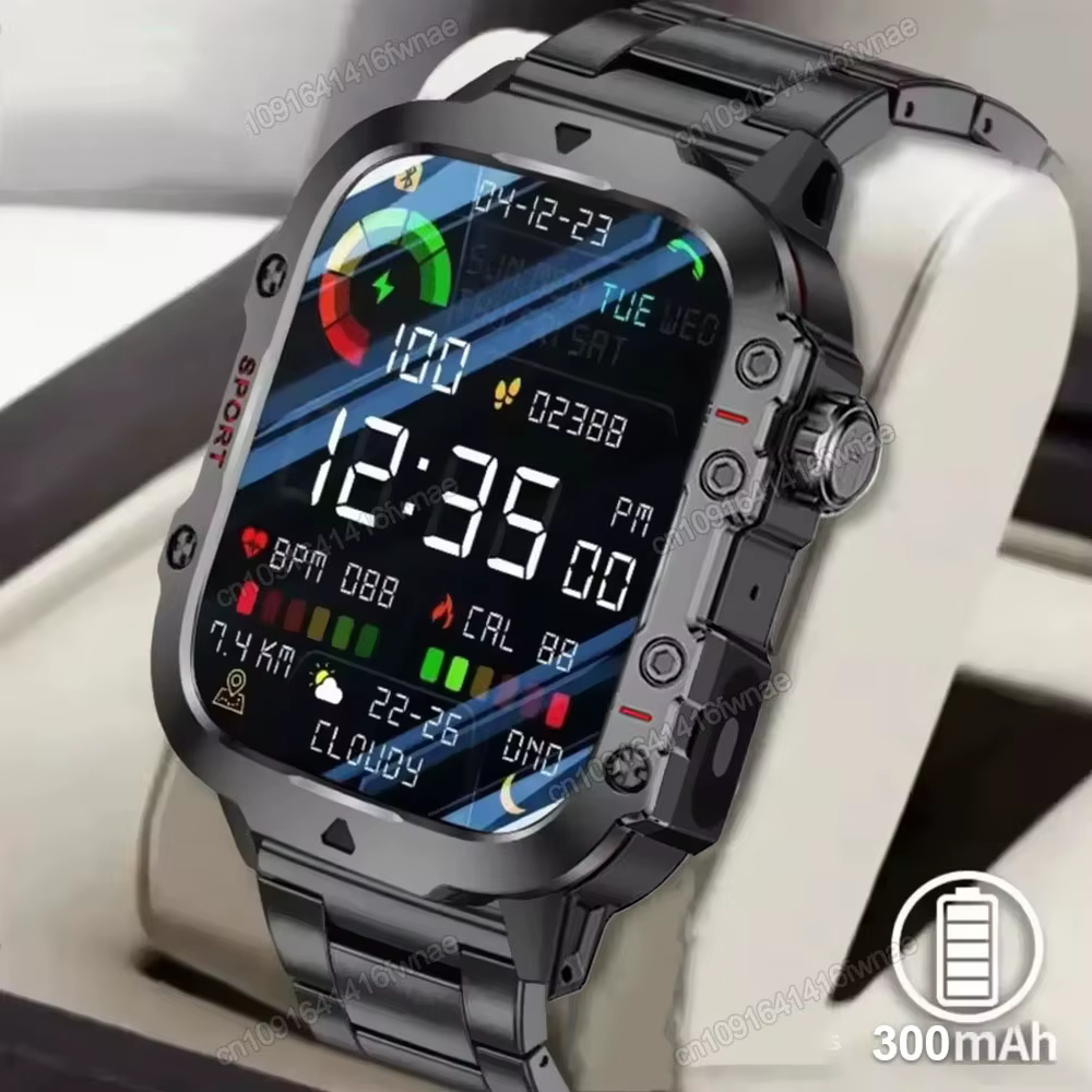 Montre connectée militaire robuste pour hommes