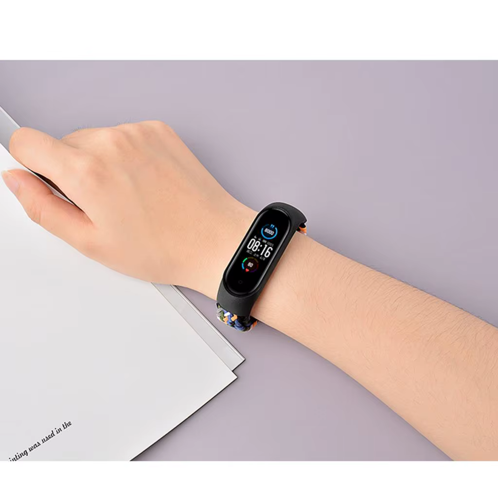 Bracelet pour Mi band 7 sangle élastique réglable en métal Nylon tressé Miband4 miband 5 correa pulseira pour xiaomi Mi