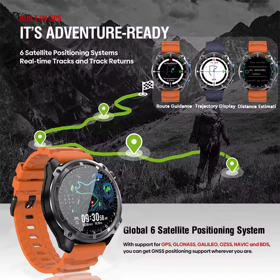 Nouvelle montre intelligente GPS avec écran AMOLED HD de 1