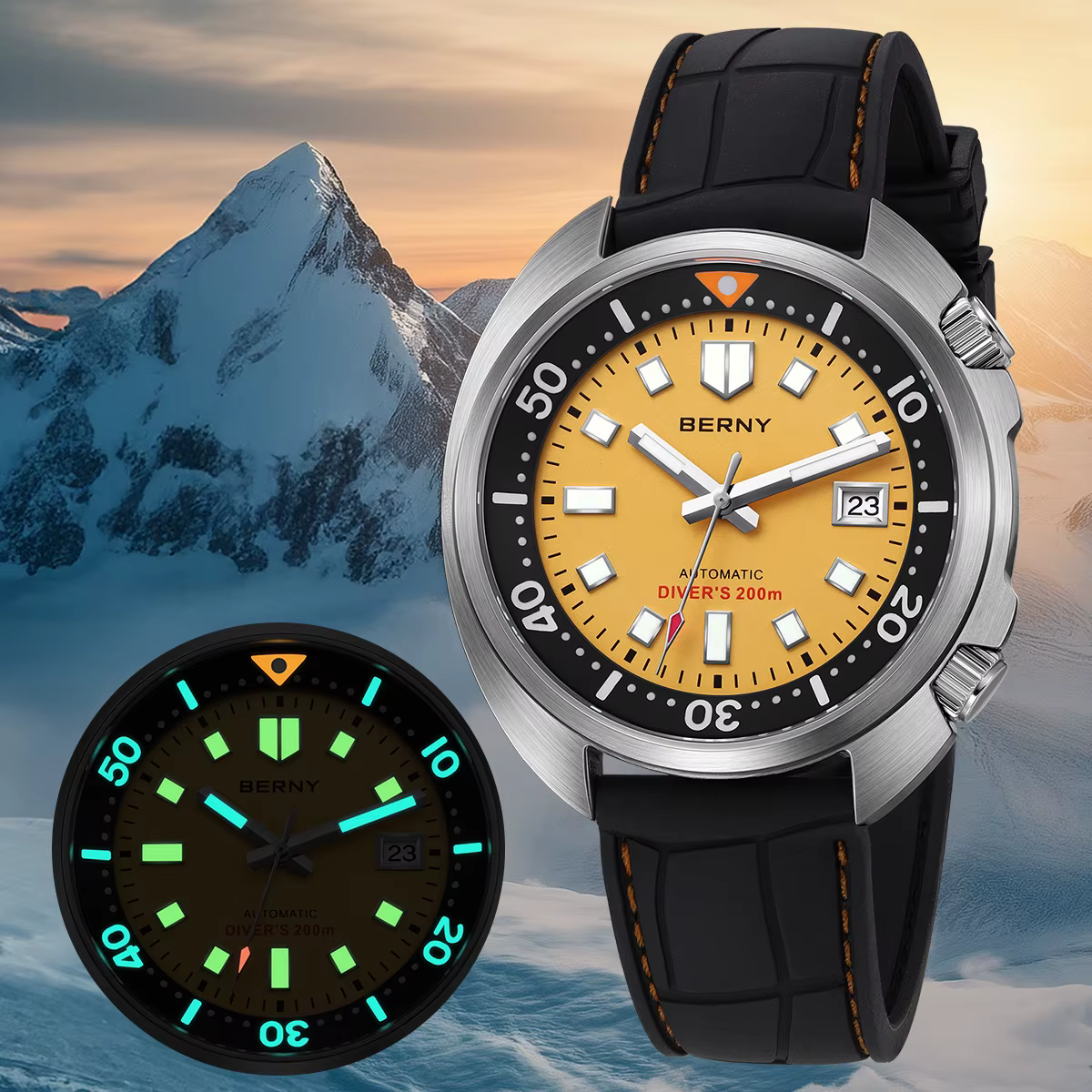 BERNY – montre de plongée automatique pour hommes
