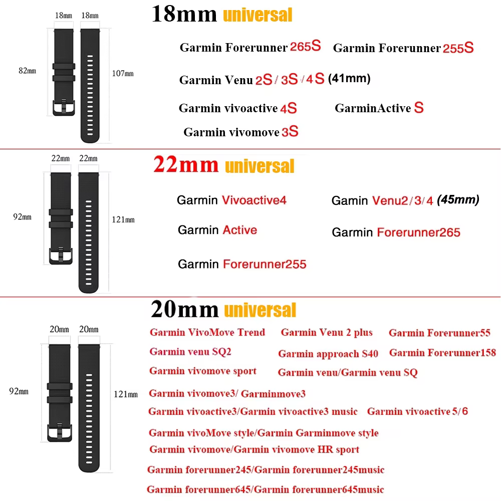 Bracelet de montre en Silicone pour Garmin Venu 4/3/2/2s