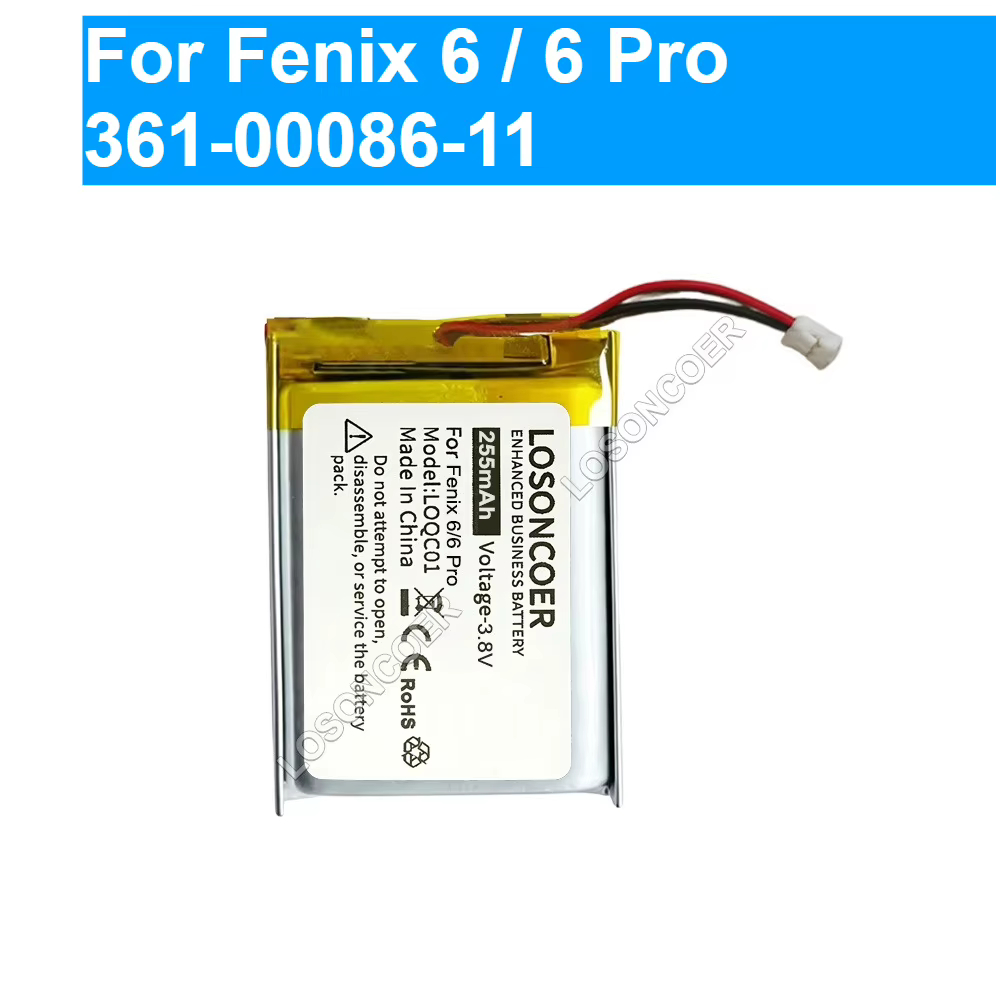 Batterie pour montre de sport Garmin Fenix 6 6S Sapphire 6X Pro Solar 361-00126-00 361-00086-11 361-00086-12
