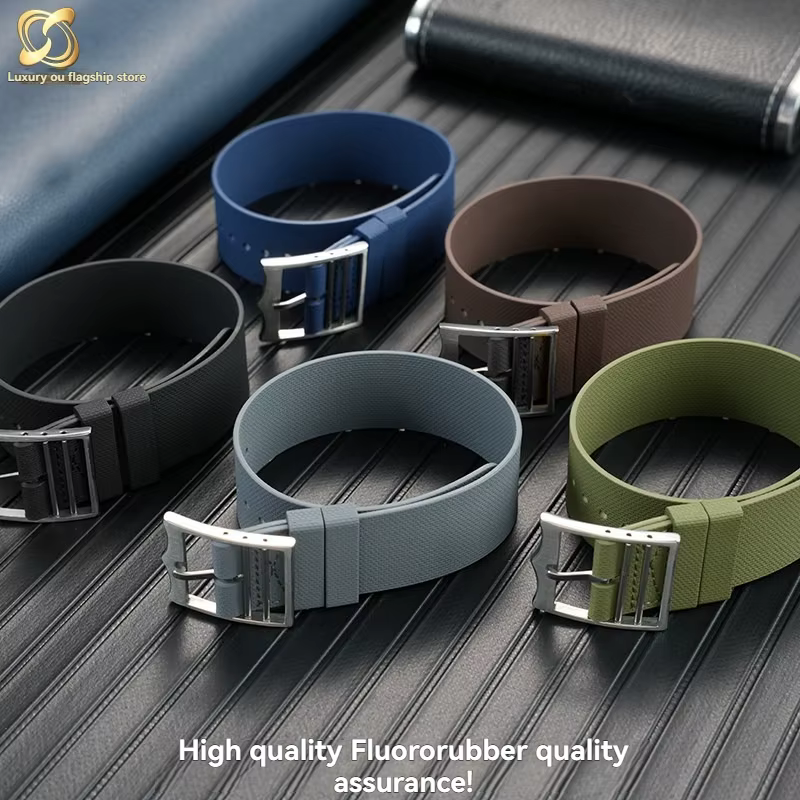 Bracelet de montre en caoutchouc fluoré de qualité supérieure pour la série Tudor FXD