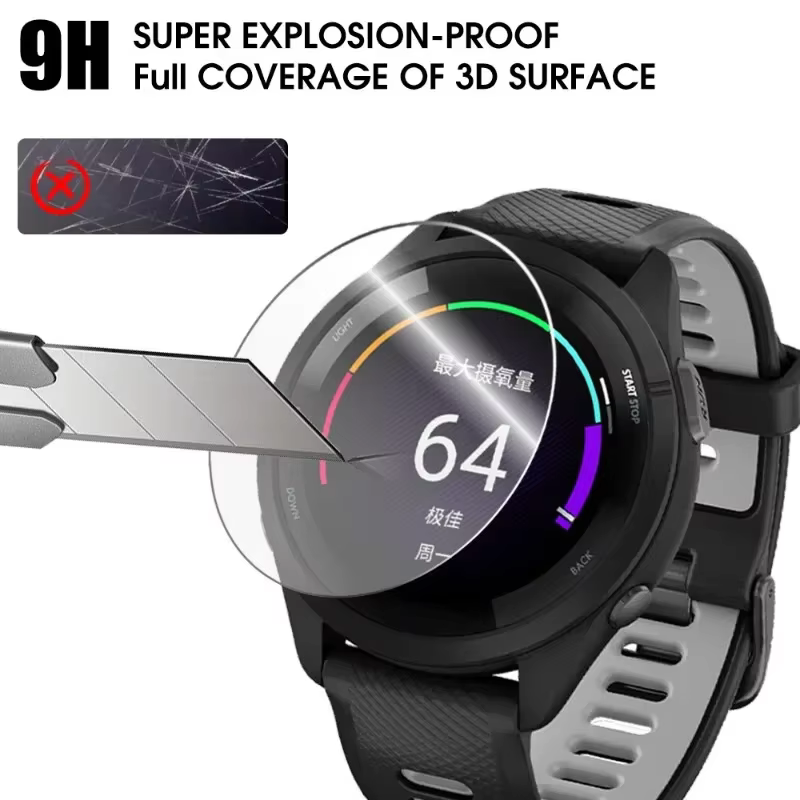 10-1 pièces verre trempé pour Garmin Forerunner 165 965 255 265 265s 955 HD Films de protection anti-rayures pour