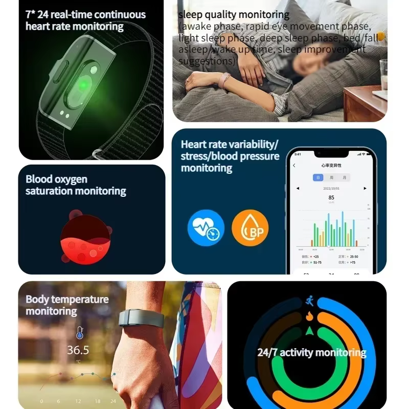 2208A Bracelet intelligent fréquence cardiaque tensiomètre podomètre Sport Fitness Tracker pour hommes femmes