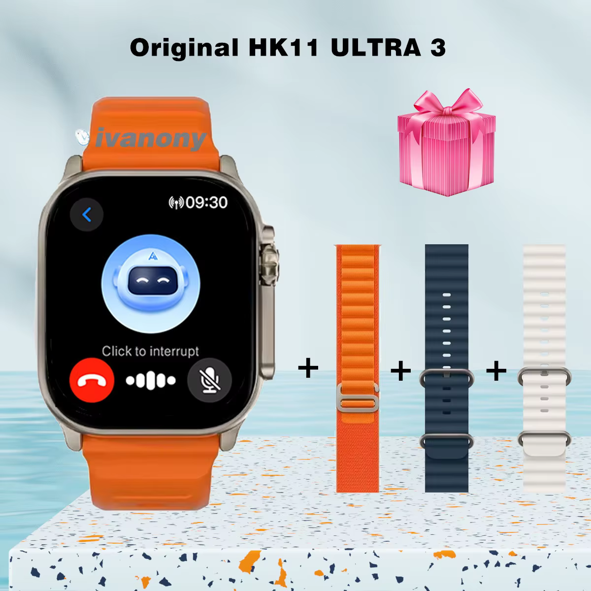 Original HK11 ULTRA3 montre intelligente Support TWS écouteur connecter réseau partage connexion AI Robots recevoir appel AMOLED Smartwatch