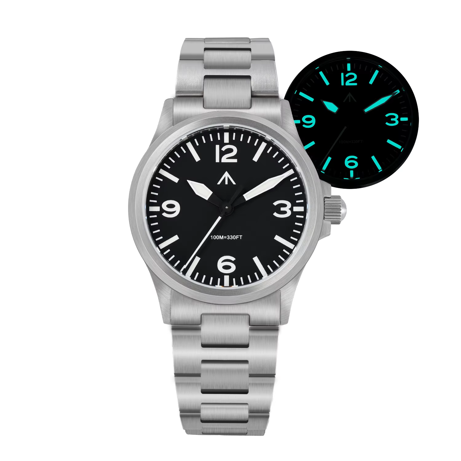 MILITADO ML18 36mm montre VH31 balayage deuxième mouvement à Quartz 316L acier saphir BGW9 Lume 100M étanche montre-bracelet pour hommes
