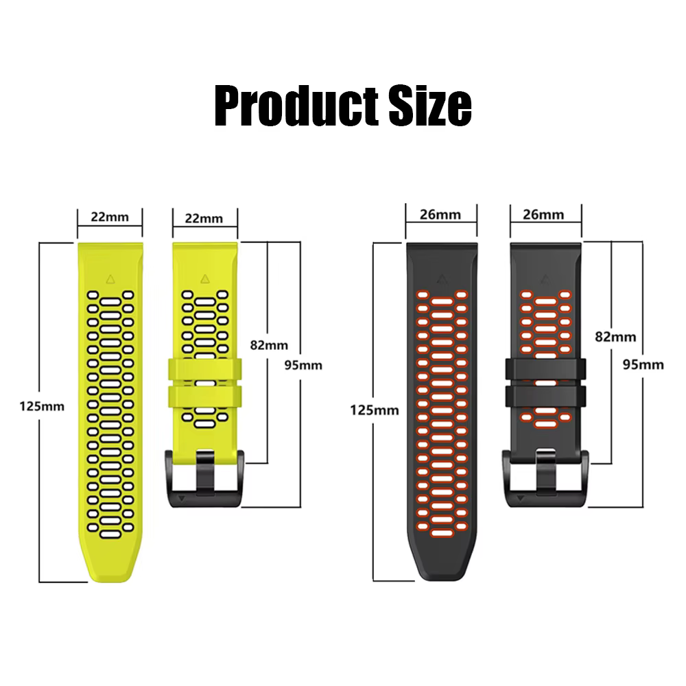 22mm 26mm Sport Bracelet en Silicone respirant pour Garmin Fenix 7X 7 Pro 6X 6 5 5X Plus/Epix 2 47mm 51mm Bracelets de