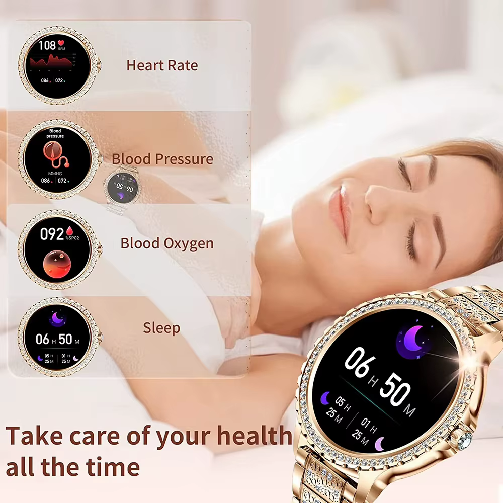 Montre intelligente à écran AMOLED pour femme