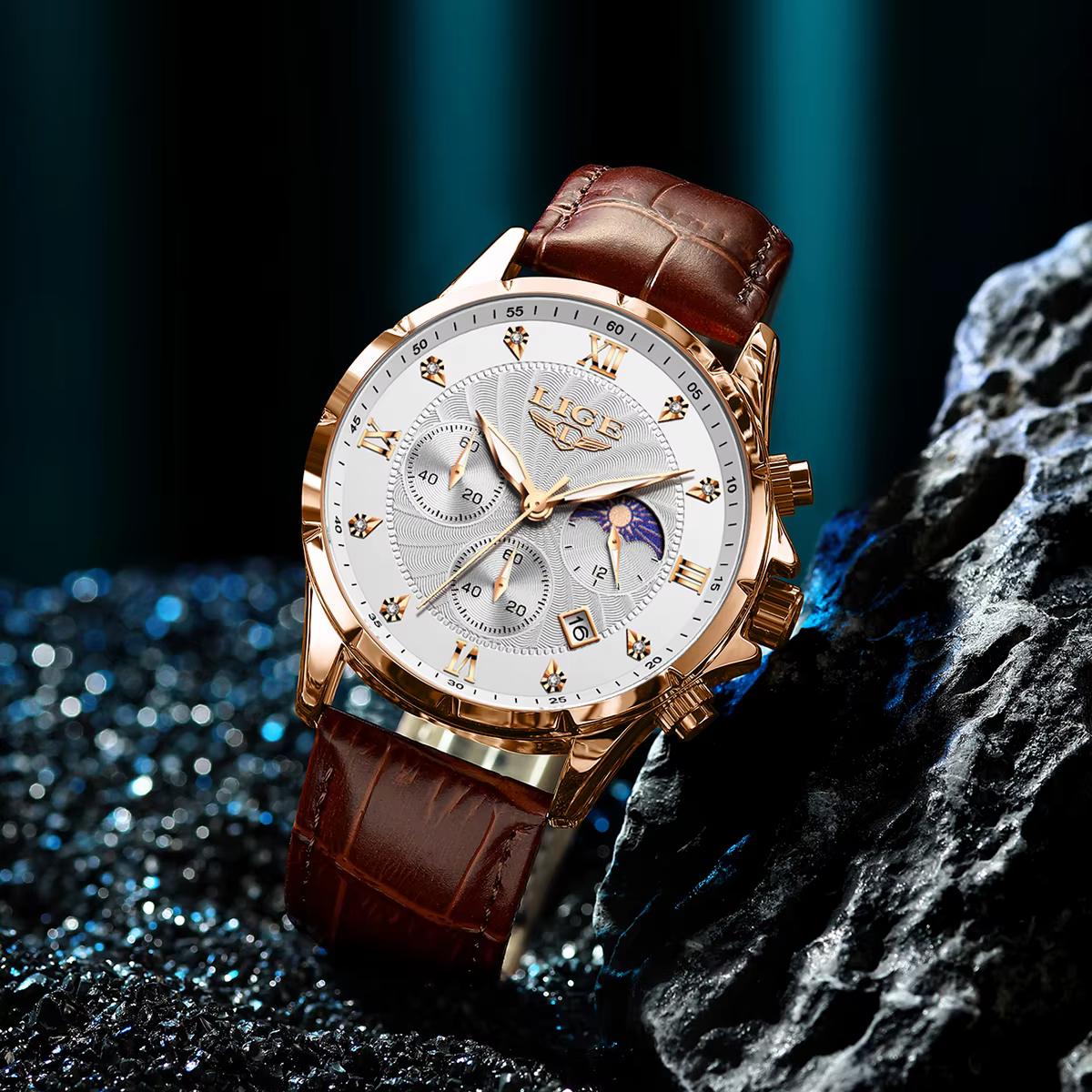 Relogio Masculino LIGE Montre décontractée pour hommes