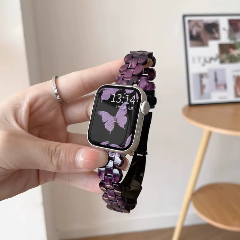 Bracelet en résine transparente arc-en-ciel pour Huawei Watch Fit 5 Pro