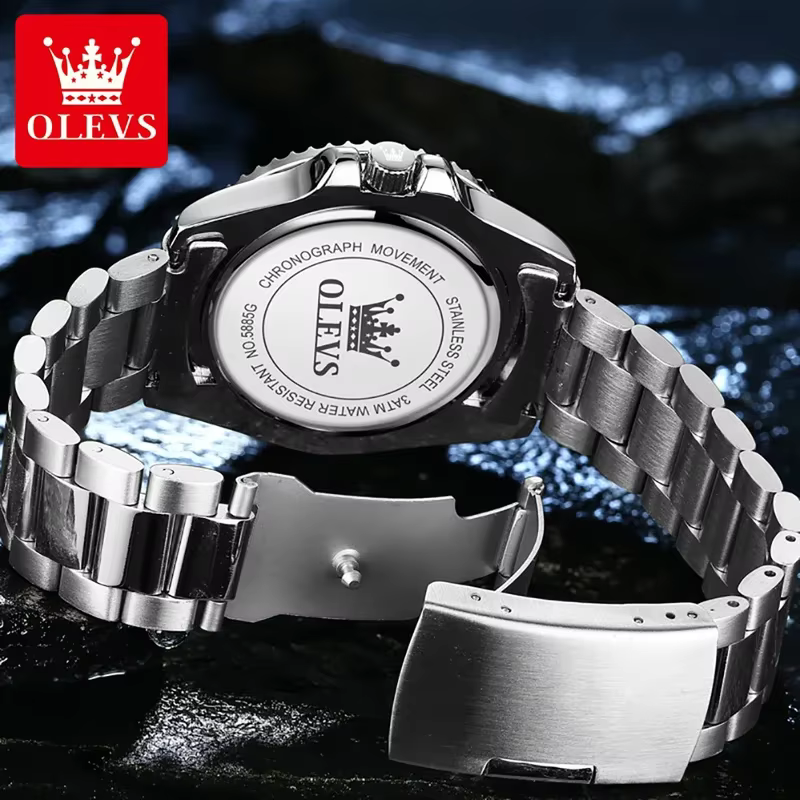 OLEVS montre à Quartz originale pour hommes en acier inoxydable étanche montres de sport mode luxe haut marque