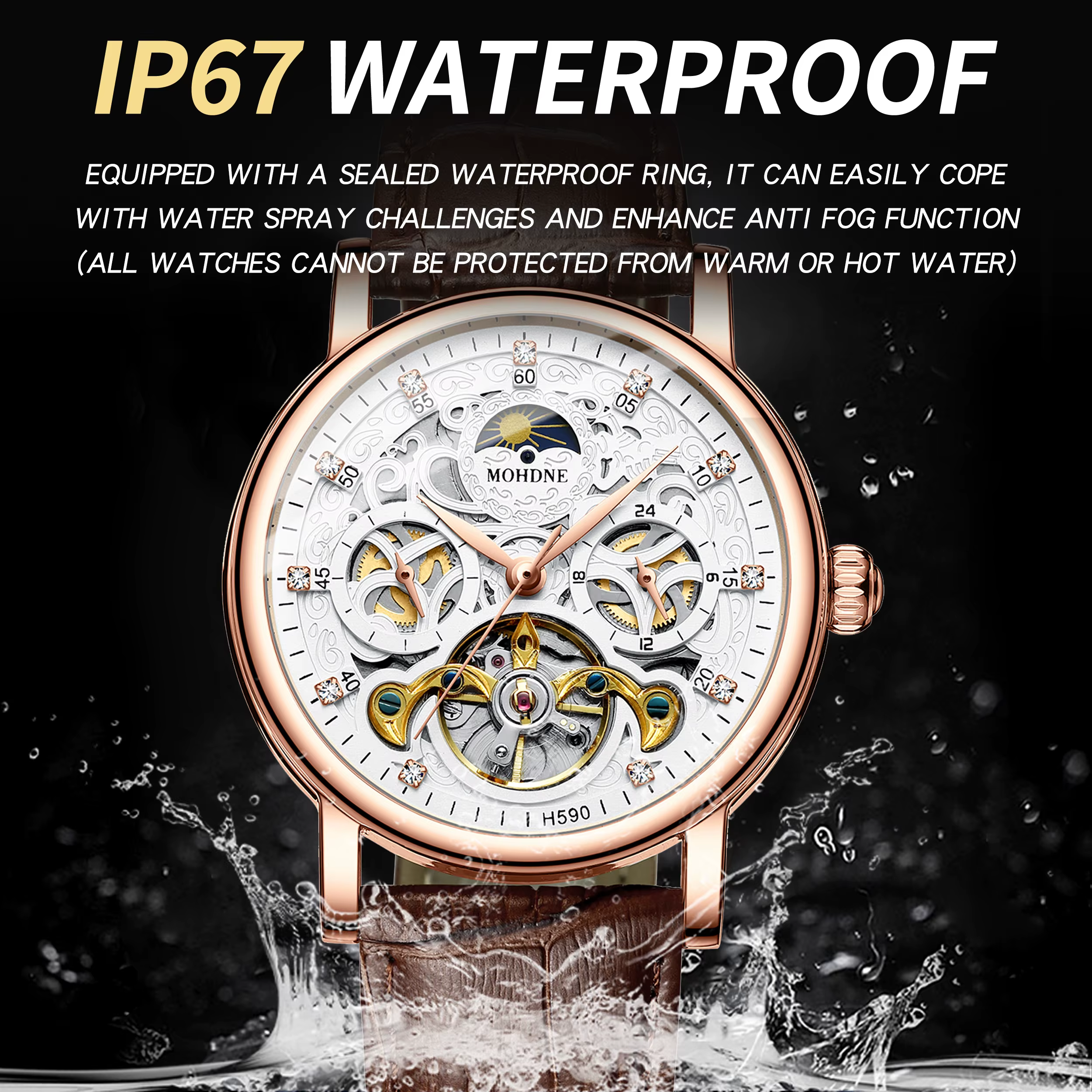 Montres mécaniques de luxe BINBOND pour hommes