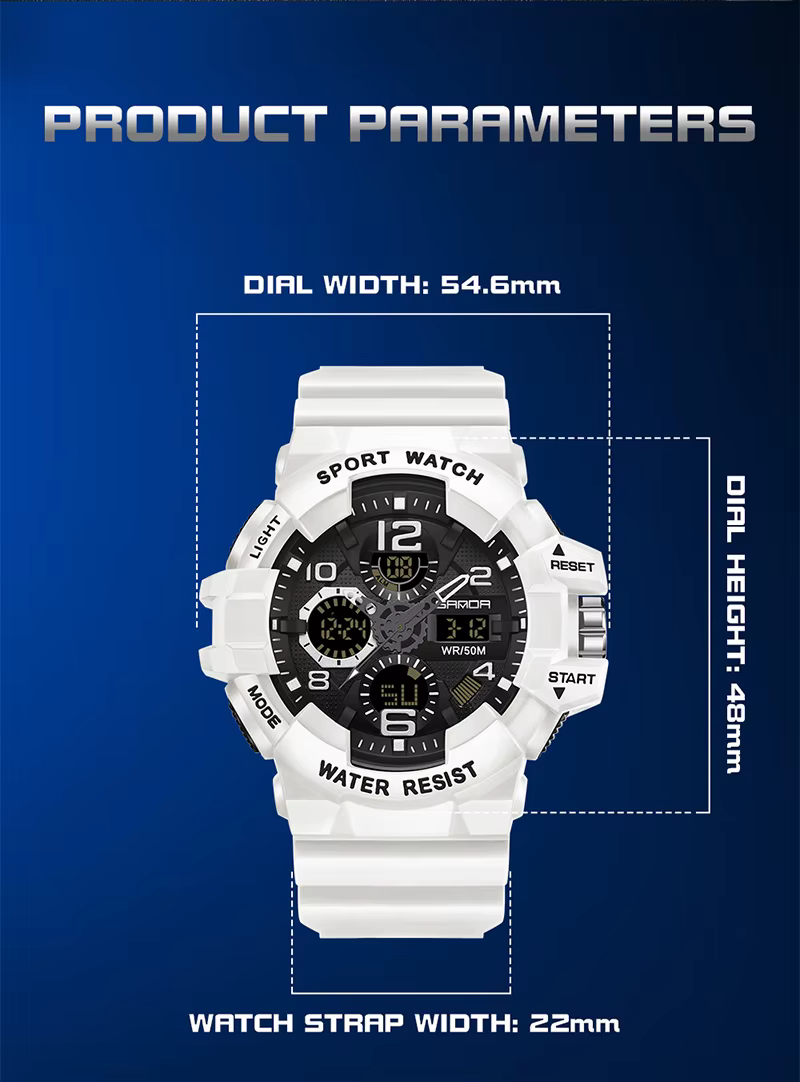 SANDA – montre militaire de Style G pour hommes
