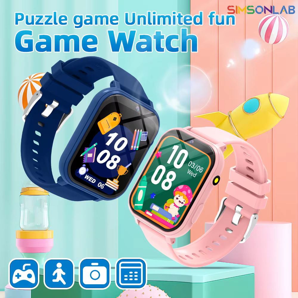 Nouvelle mode montre intelligente pour enfants jeux HD écran caméra lampe de poche moniteur de sommeil alarme