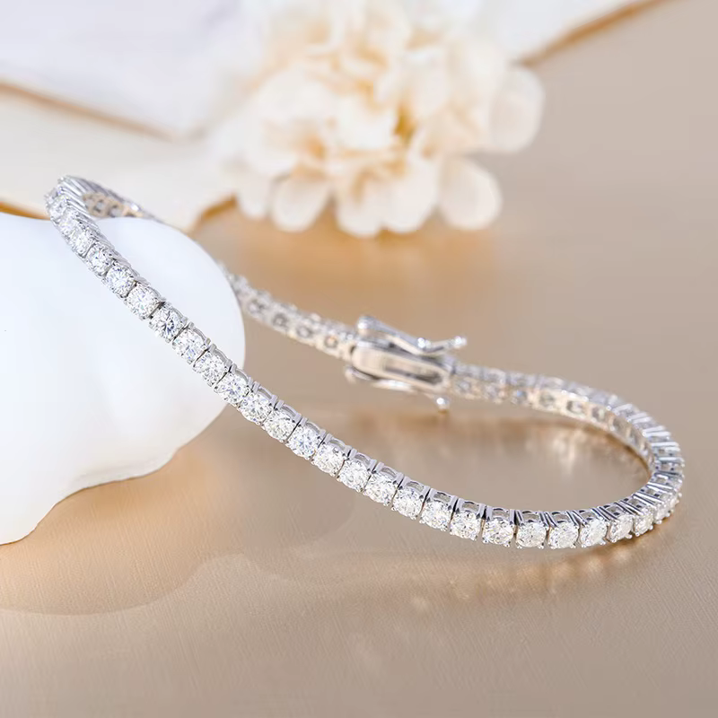 Bracelets tennis en moissanite D VVS1, argent sterling 925 pour femmes, bijoux de mariage exquis, test de diamant réussi, cadeau tendance