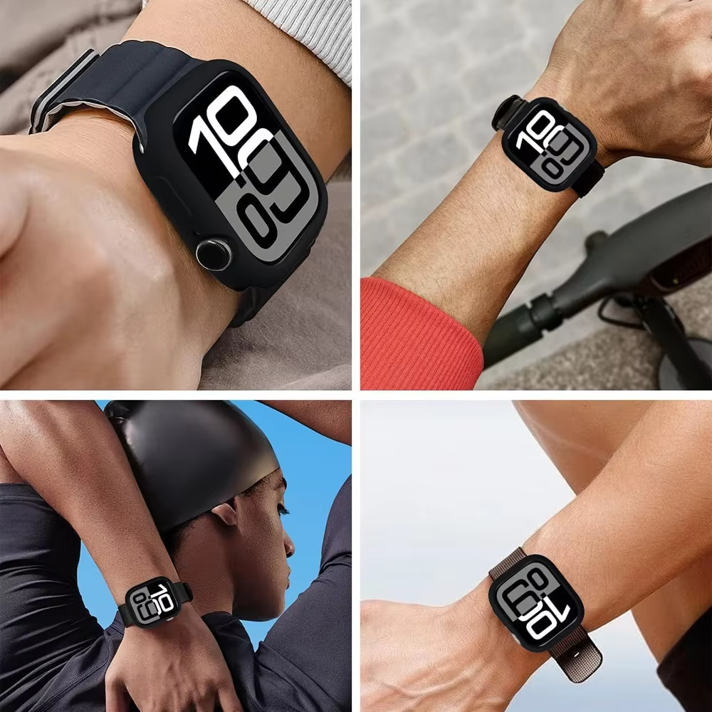 Soft Silicone Case for Apple Watch 11-10 46mm 42/40/44/41/45mm Bumper protector Cover iwatch Series 9 8 7 6 5 4 SE 3 Accessories