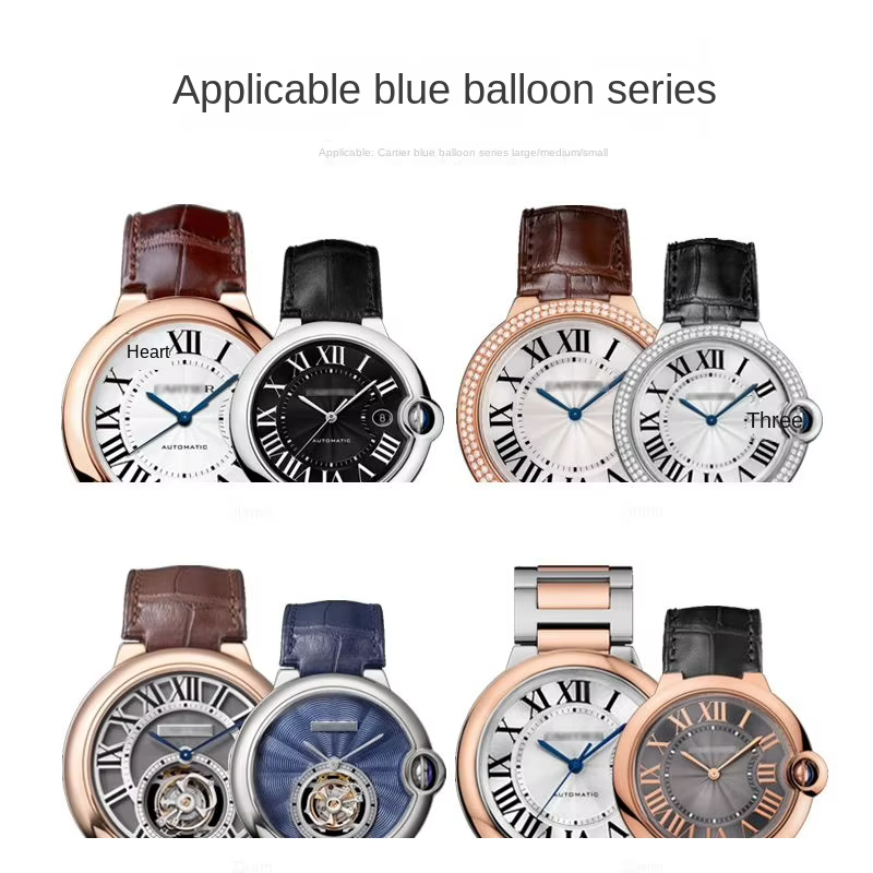 Bracelet de montre en cuir de vachette pour Cartier