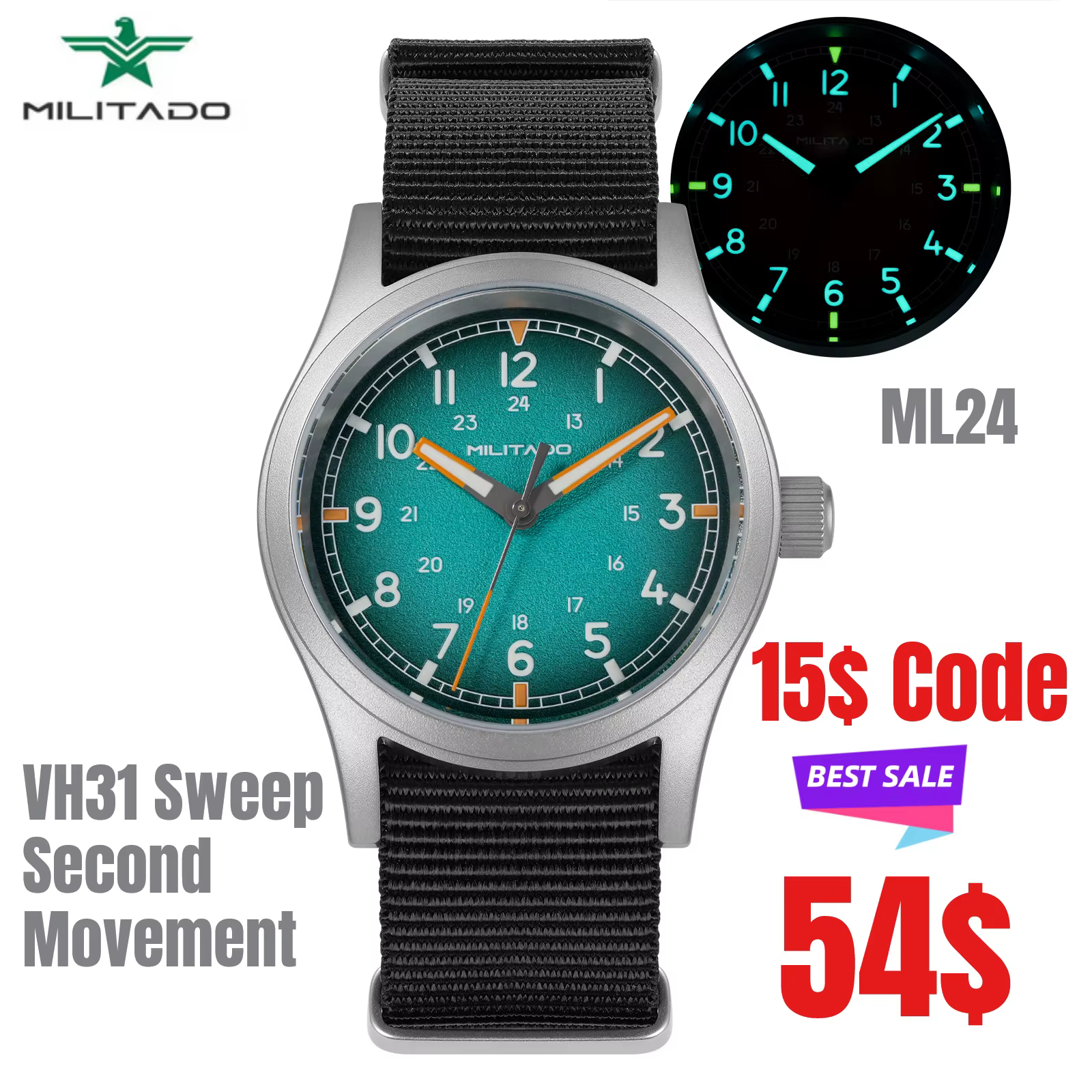 Montre de terrain ML24 pour homme